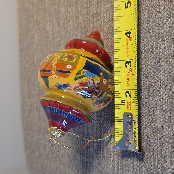 Le Bien 2005 Reverse Hand Painted Toy Train Glass Ornament - Picture 8 of 10